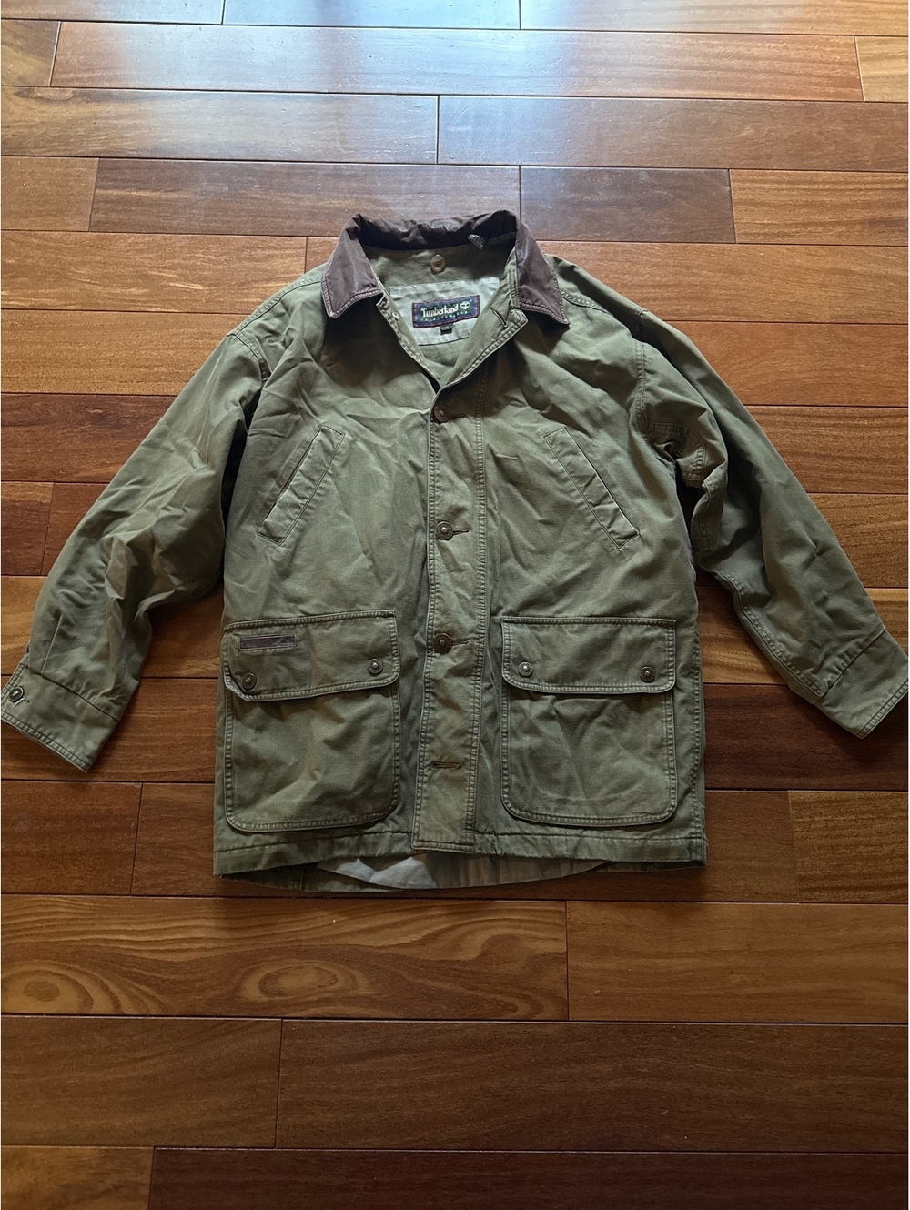 Vintage Timberland Jacket with Leather Trim
